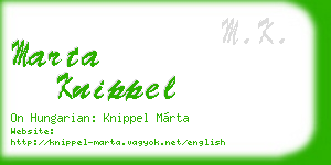 marta knippel business card